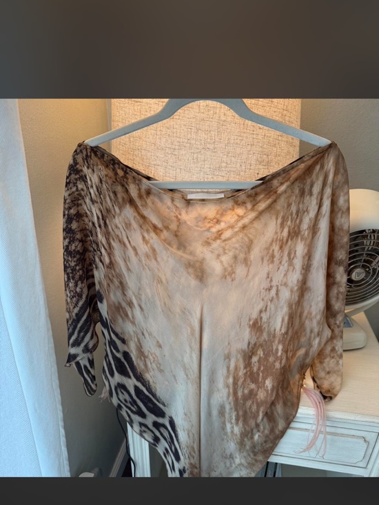 Roberto Cavalli Tops - Neutral Brown Animal Print Top Robert Cavali silk